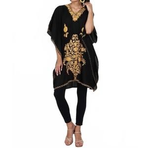 NEW GALLABIA kashmir cotton butterfly maxi kaftan dress in black
